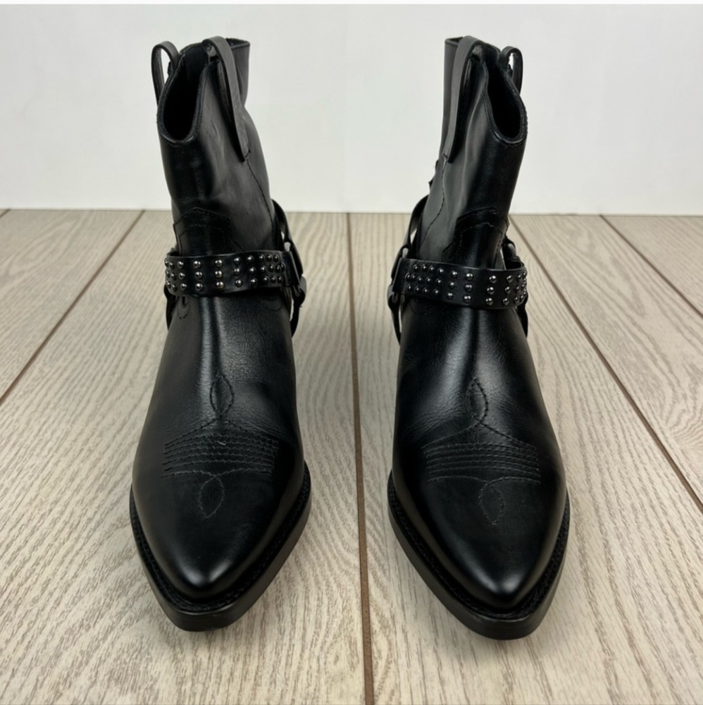 Vintage Foundry Co. Women's Mia Studded Western Bootie US8.5 Black $229